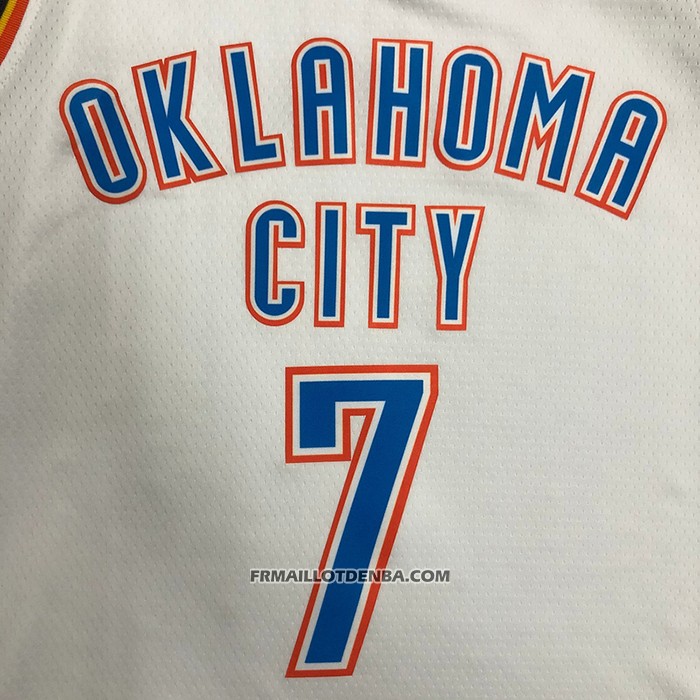 Maillot Oklahoma City Thunder Carmelo Anthony NO 7 Association Blanc
